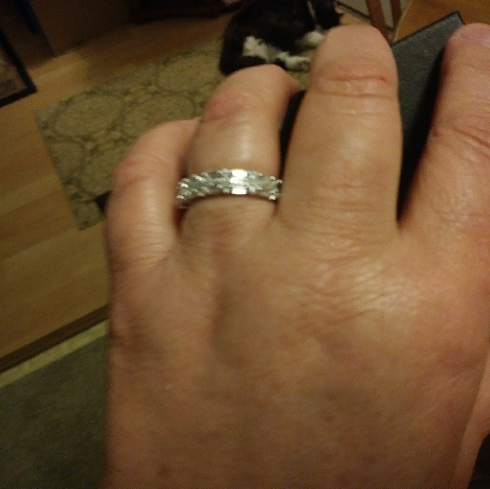 Sterling ring with crystal stones